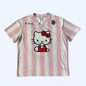 Hello kitty pink striped jersey